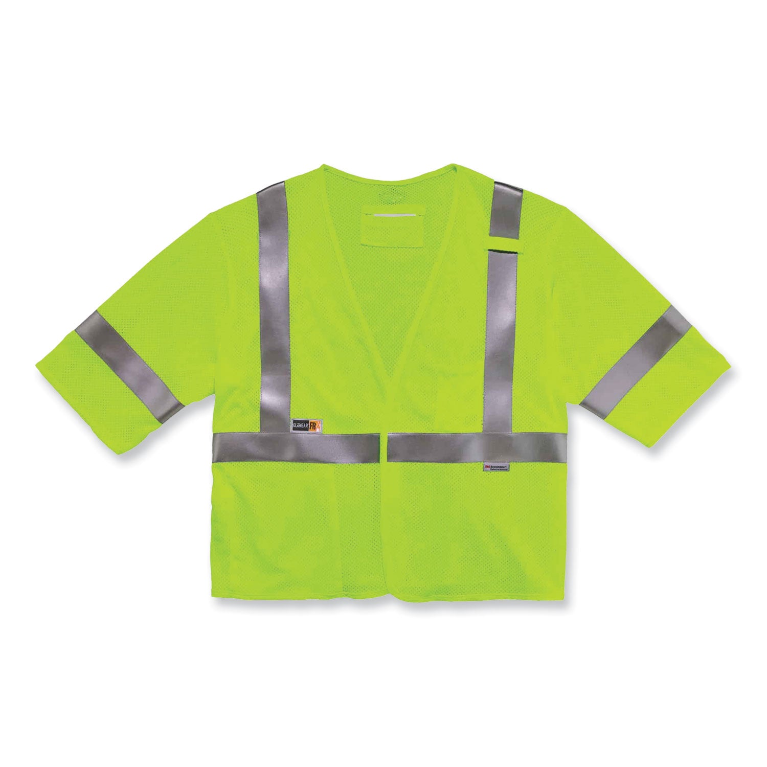 Ergodyne GloWear 8356FRHL Type R Class 3 Flame-Resistant Modacrylic Vest, Small/Medium, Lime, Hook & Loop Closure, Reflective, High Visibility, Breathable, Interior Pocket, Pen Slot, 1 Each