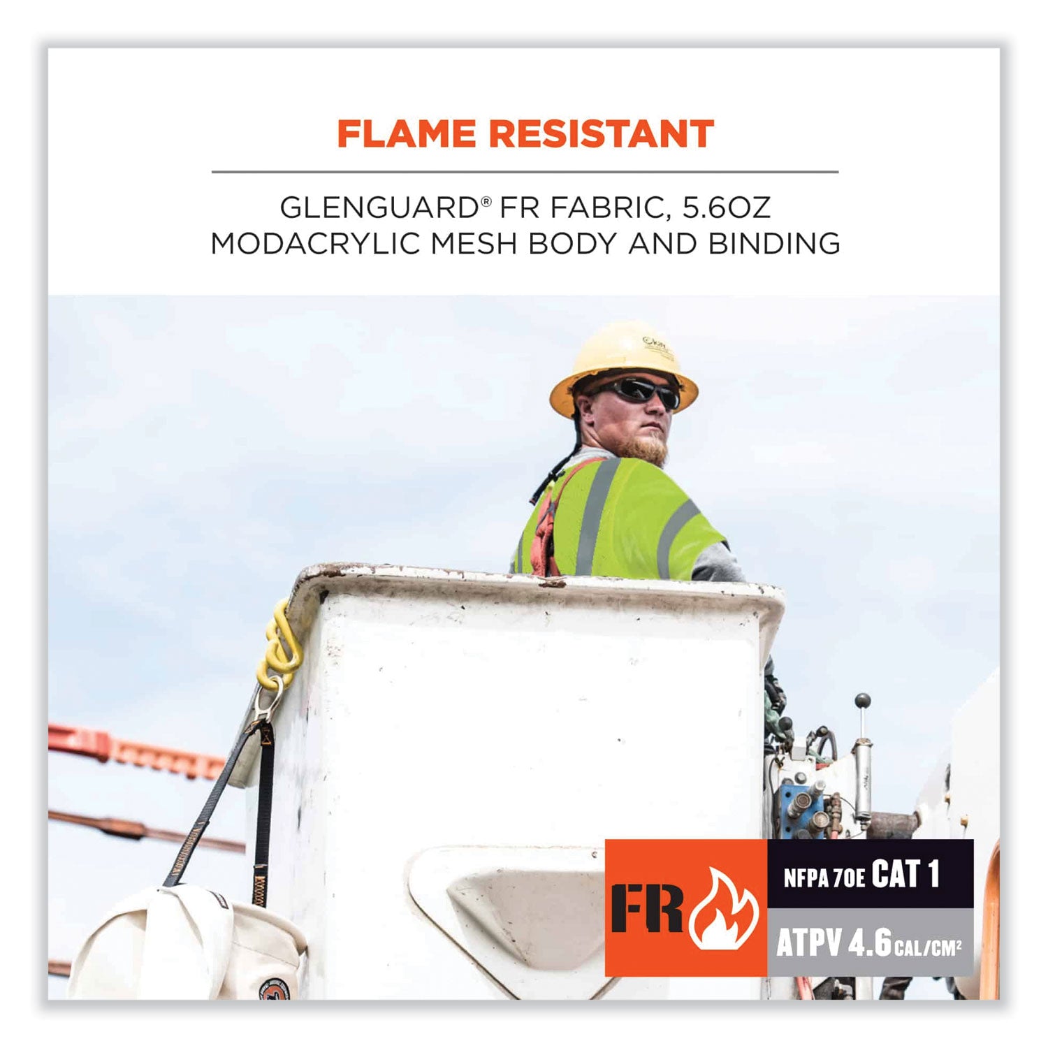 Ergodyne GloWear 8356FRHL Type R Class 3 Flame-Resistant Modacrylic Vest, Small/Medium, Lime, Hook & Loop Closure, Reflective, High Visibility, Breathable, Interior Pocket, Pen Slot, 1 Each