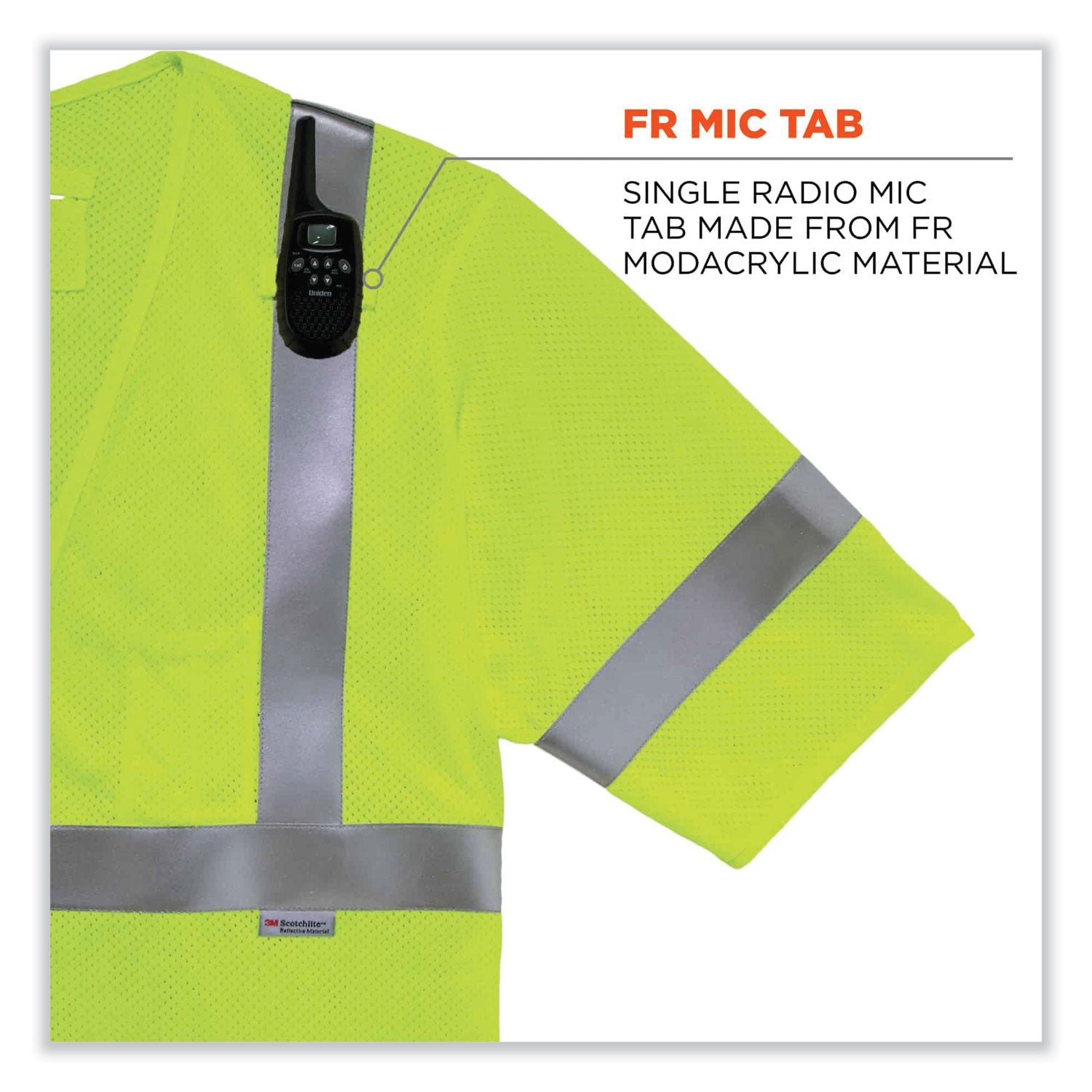 Ergodyne GloWear 8356FRHL Type R Class 3 Flame-Resistant Modacrylic Vest, Small/Medium, Lime, Hook & Loop Closure, Reflective, High Visibility, Breathable, Interior Pocket, Pen Slot, 1 Each