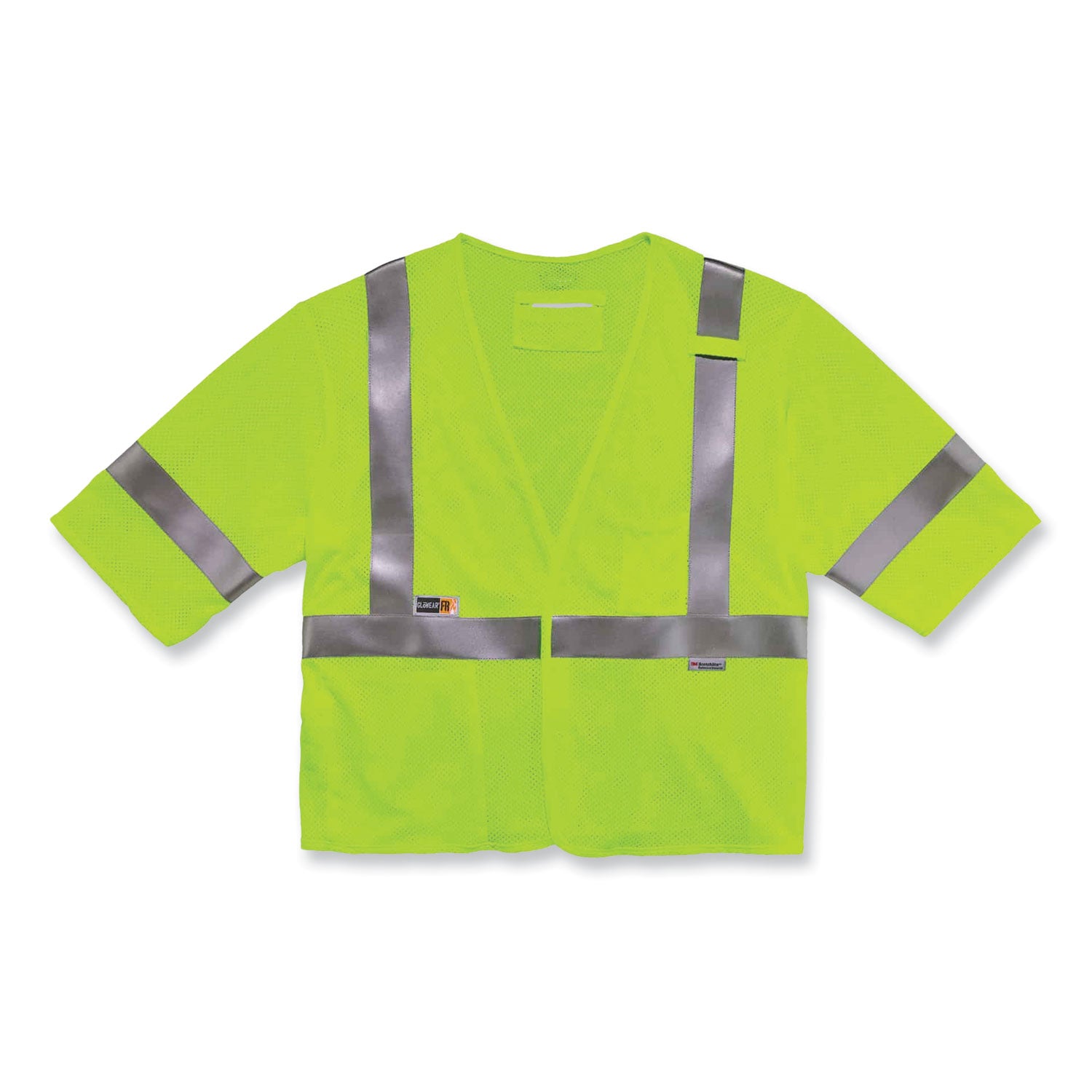 Ergodyne 8356FRHL Type R Class 3 Flame-Resistant Modacrylic Vest, Large/Extra Large, Lime, Hook & Loop Closure, Mic Tab, Reflective, Interior Pocket, Pen Slot, Breathable, 1 Each