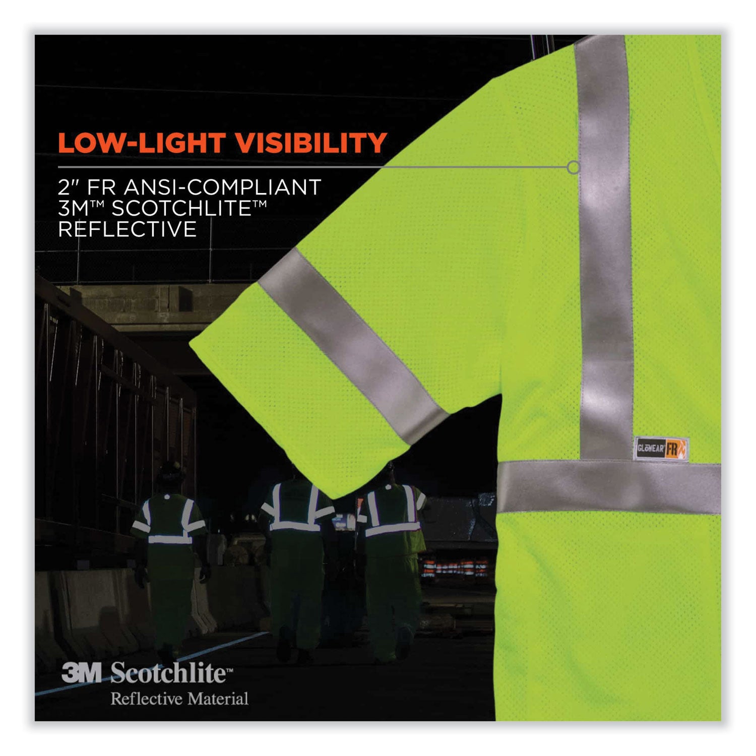 Ergodyne 8356FRHL Type R Class 3 Flame-Resistant Modacrylic Vest, Large/Extra Large, Lime, Hook & Loop Closure, Mic Tab, Reflective, Interior Pocket, Pen Slot, Breathable, 1 Each