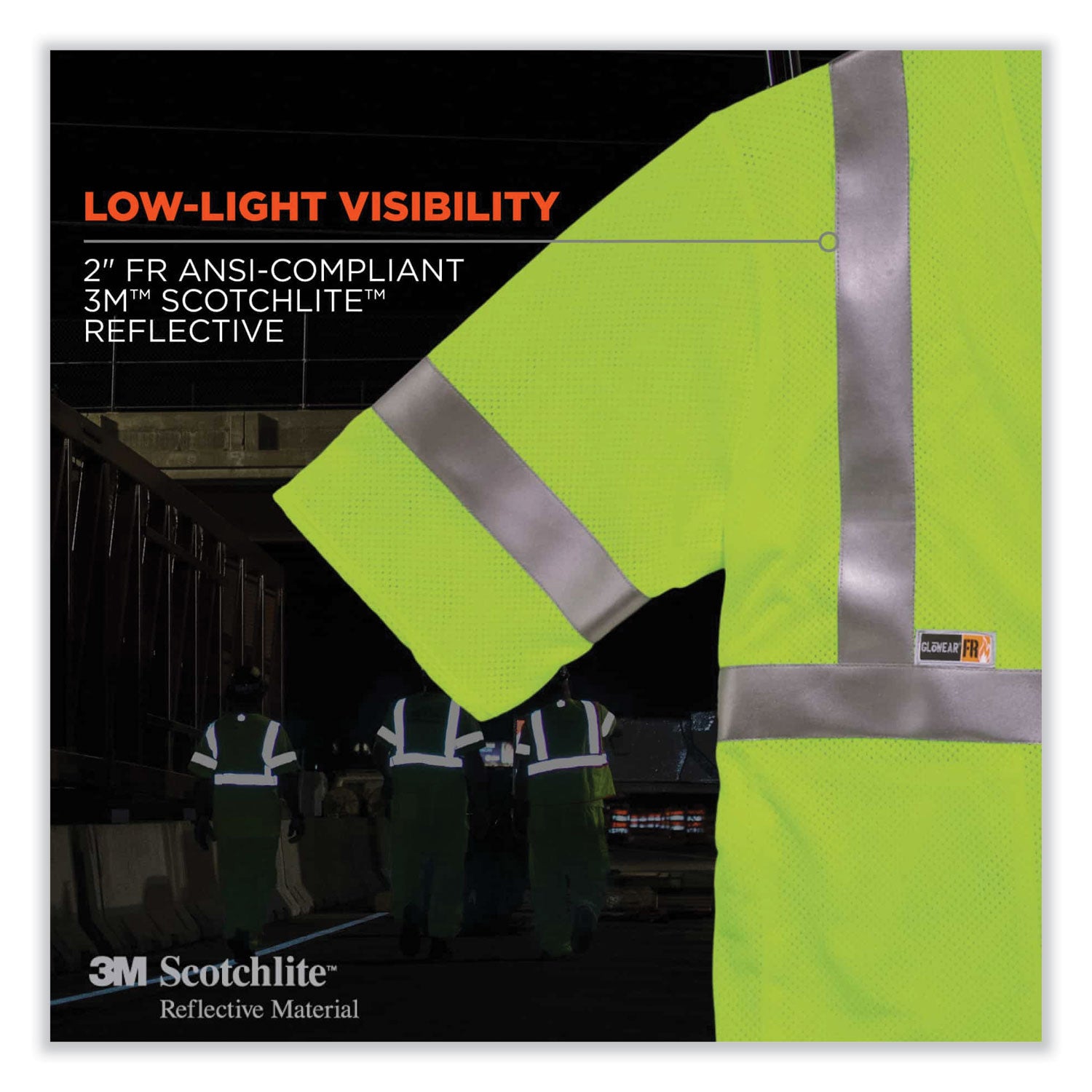 Ergodyne GloWear 8356FRHL Type R Class 3 Flame-Resistant Modacrylic Vest, 4XL/5XL, Lime, Hook & Loop Closure, Mic Tab, Reflective, Interior Pocket, Pen Slot, Breathable, 1 Each
