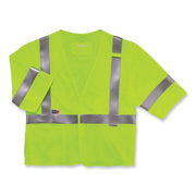 Ergodyne GloWear 8356FRHL Type R Class 3 Flame-Resistant Modacrylic Vest, 4XL/5XL, Lime, Hook & Loop Closure, Mic Tab, Reflective, Interior Pocket, Pen Slot, Breathable, 1 Each