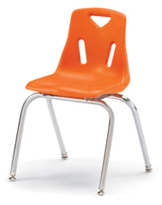 Berries® Stacking Chair with Chrome-Plated Legs - 18" Ht - Orange