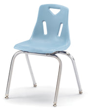 Berries® Stacking Chair with Chrome-Plated Legs - 18" Ht - Coastal Blue
