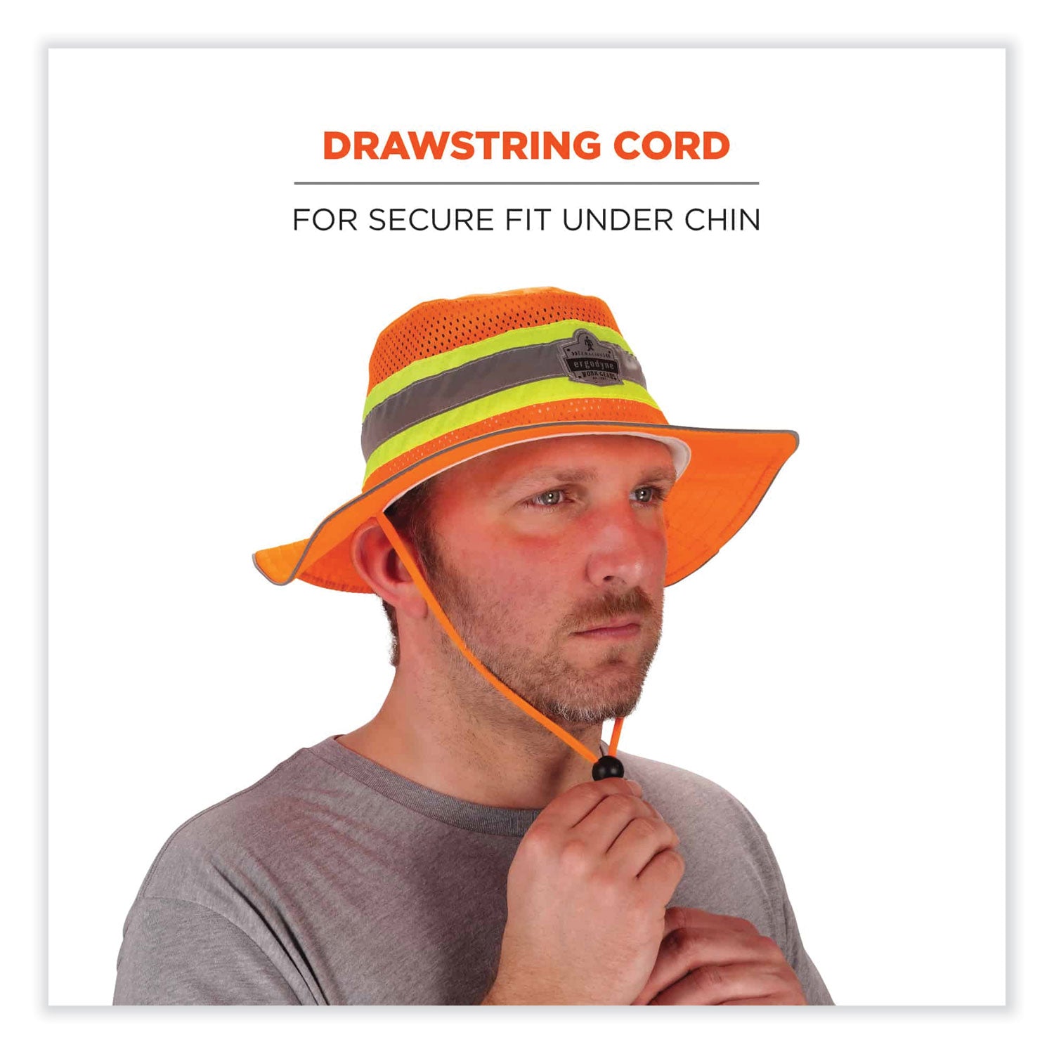 Ergodyne 8935 HI-Vis Ranger Sun Hat - Large (L)/Extra Large (XL) Size - Polyester - Orange