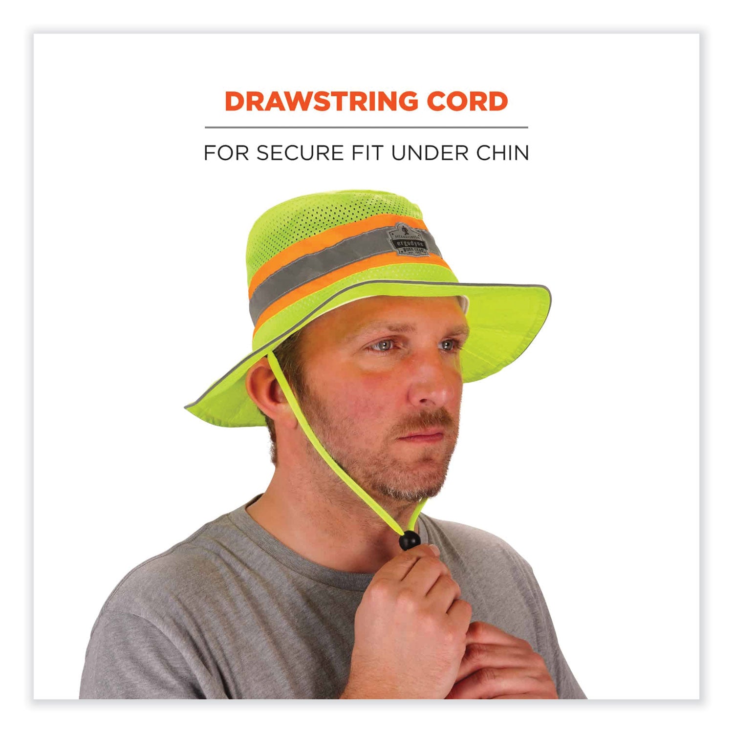 Ergodyne 8935 HI-Vis Ranger Sun Hat - 2XL/3XL Size - Polyester - Lime
