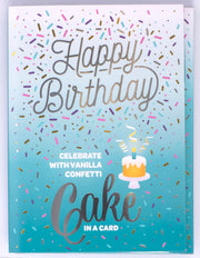 InstaCake: Cake Card - Happy Birthday Teal (Vanilla)