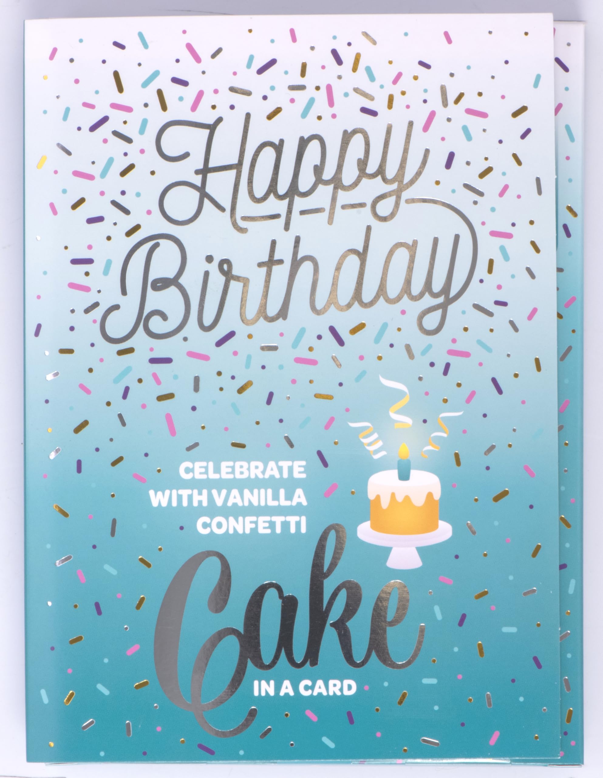 InstaCake: Cake Card - Happy Birthday Teal (Vanilla)