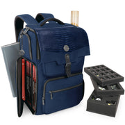 ENHANCE Collector's Edition DnD Backpack - RPG DM Bag for Dungeons and Dragons - DnD Bag fits 6-8 Books, 18" Laptop/DM Screen Slot, Miniature Foam Trays, Accessory Pockets, Map Strap (Dragon Blue)