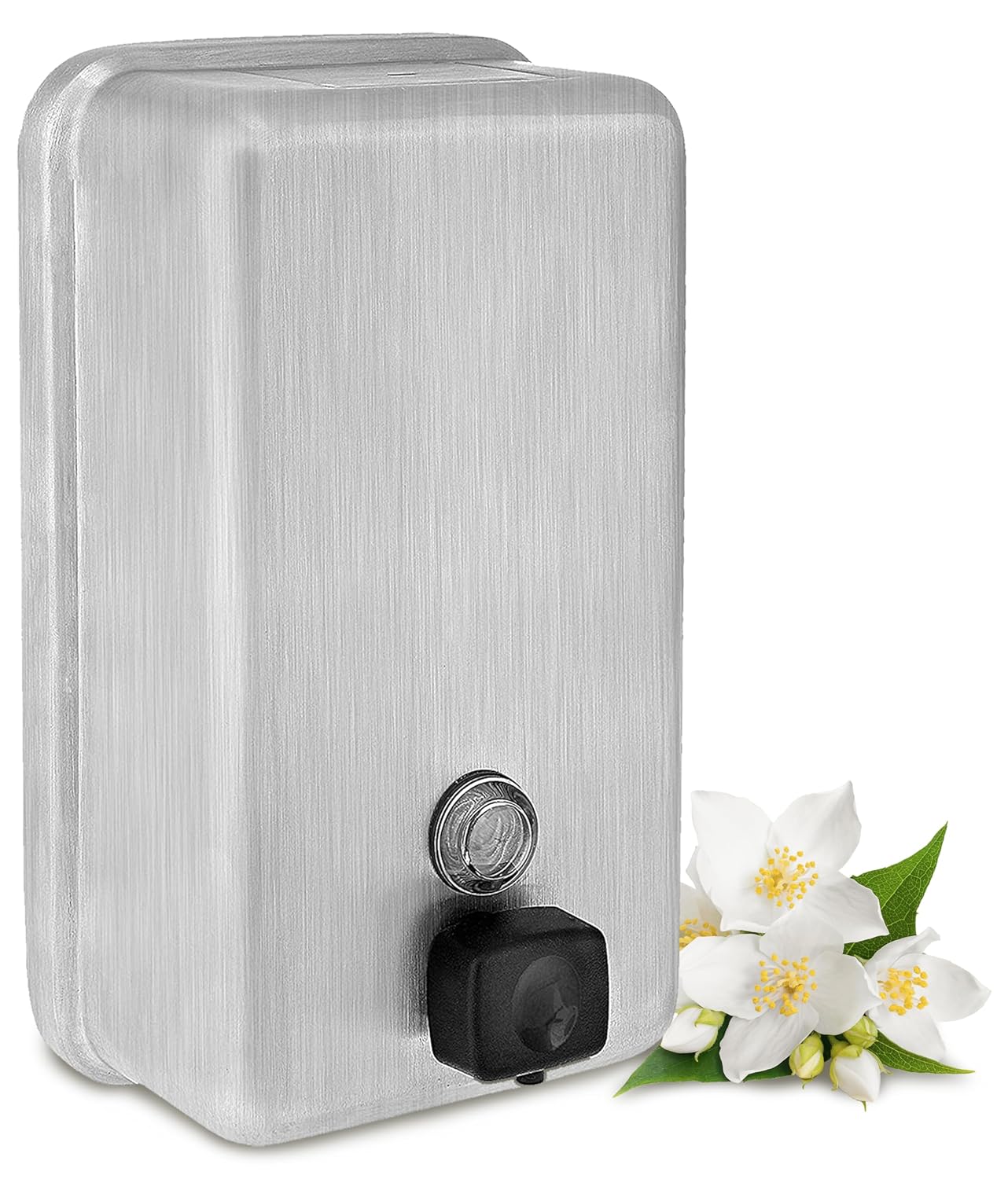 1200 ml Vertical Manual Surface-Mounted Stainless Steel Liquid Soap Dispenser 2 Pack