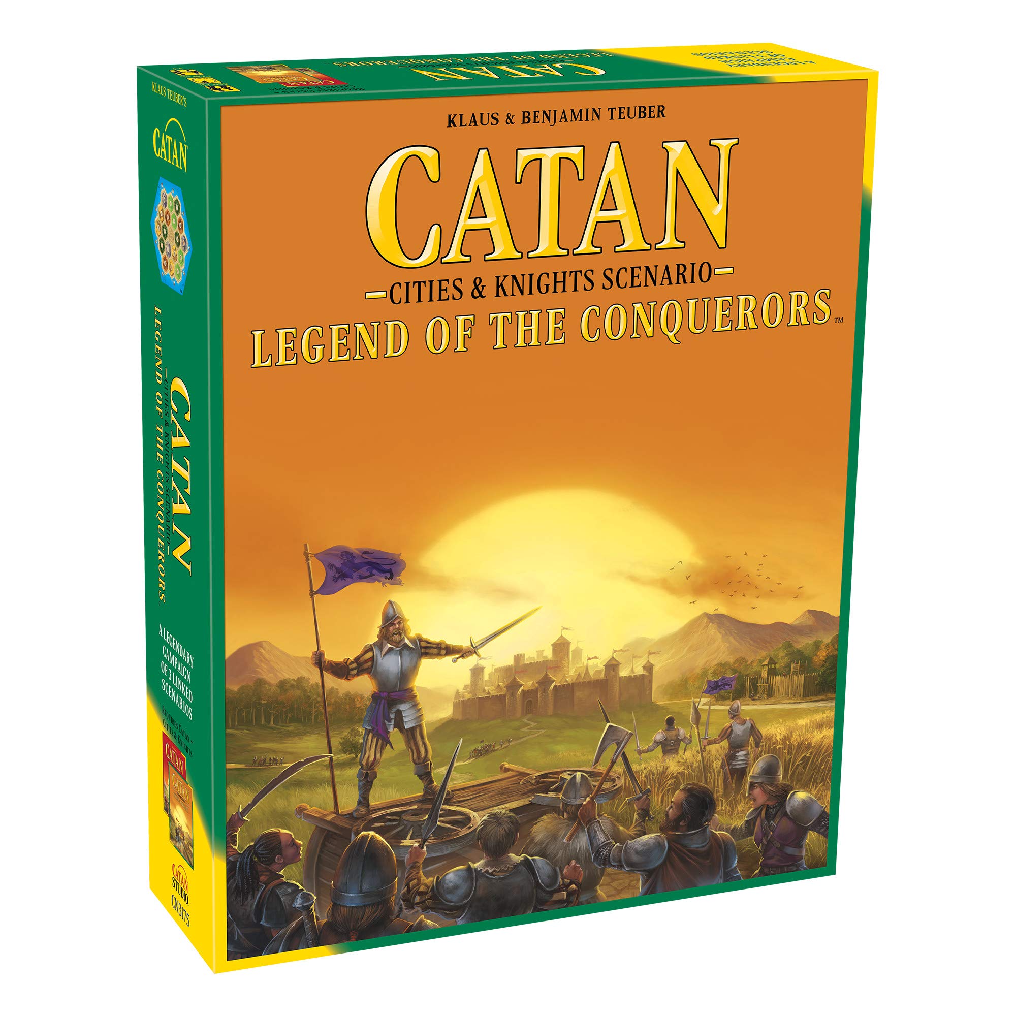 CATAN Legend of The Conquerors Scenario Expansion - Defend Catan from a Fierce Invasion! Strategy Game, Family Game for Kids & Adults, Ages 14+, 3-4 Players, 120 Min Playtime, Made by CATAN Studio