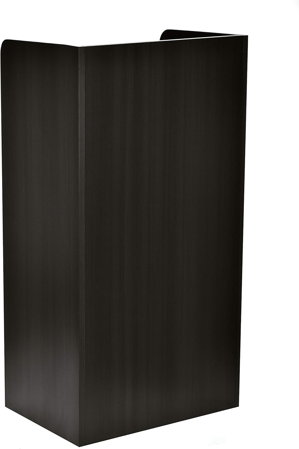 AdirOffice Black Wood Mobile Presentation Lectern Stand with Shelves with Black Presentation Stand Podium Lectern Cover