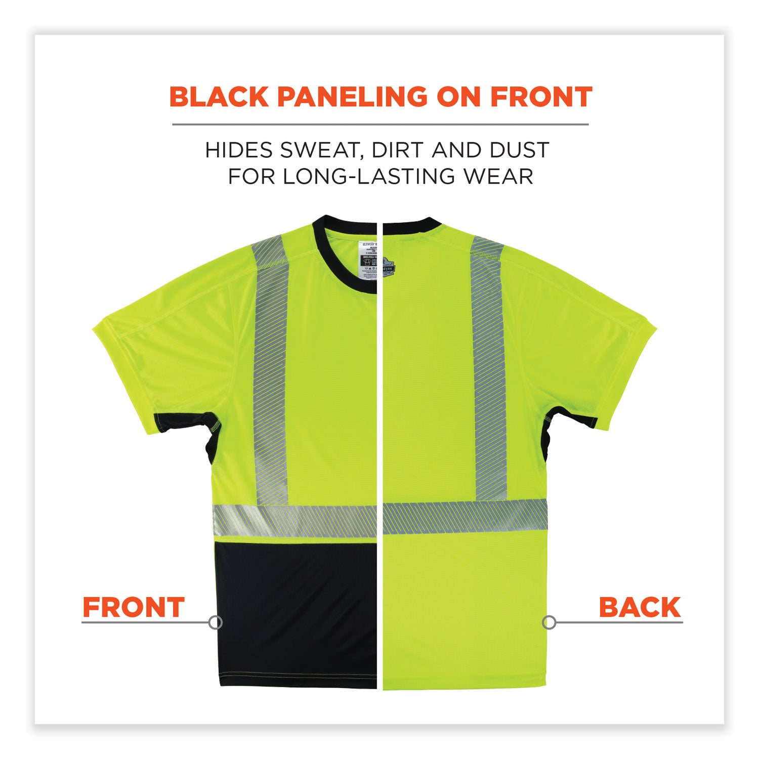 Ergodyne 8283BK Lightweight Hi-Vis T-Shirt, Extra Large (XL), Lime/Black, 100% Polyester, 1 Each