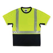 Ergodyne 8283BK Lightweight Hi-Vis T-Shirt, Extra Large (XL), Lime/Black, 100% Polyester, 1 Each