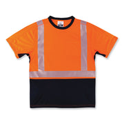 Ergodyne 8283BK Lightweight Hi-Vis T-Shirt, Medium, Black/Orange, 100% Polyester, 1 Each