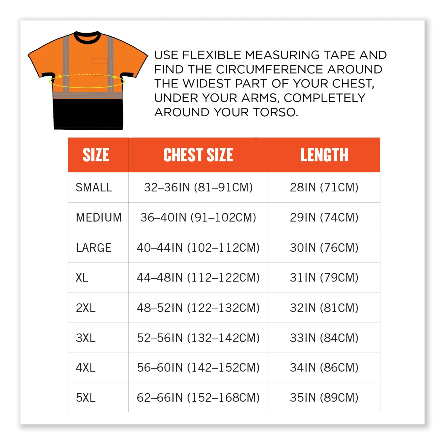 Ergodyne 8283BK Lightweight Hi-Vis T-Shirt, 2XL, Black/Orange, 100% Polyester, 1 Each