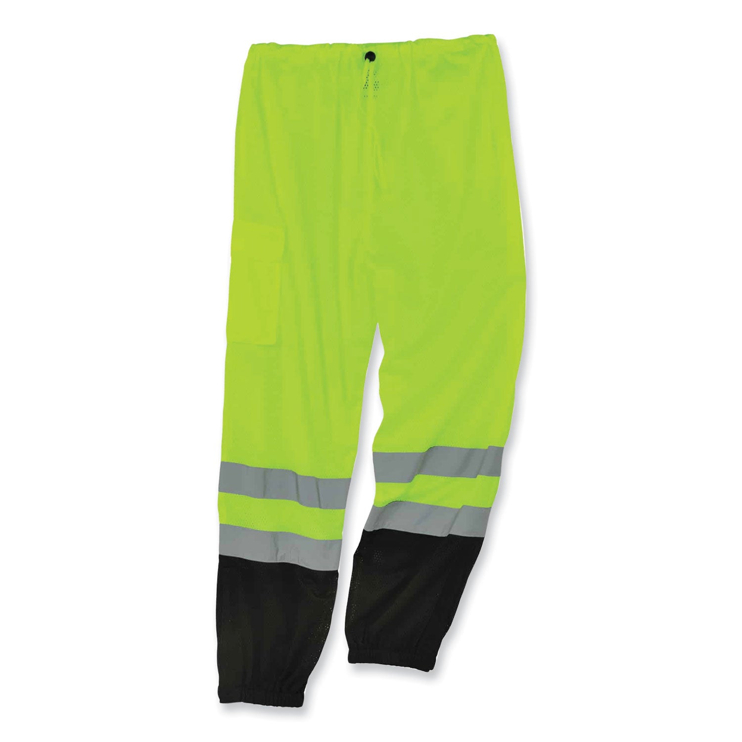 Ergodyne 8910BK Class E Bottom Hi-Vis Pants, Small/Medium, Lime/Black, Polyester Mesh, 1 Each