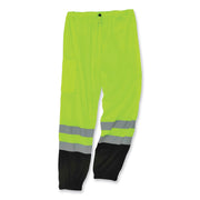 Ergodyne 8910BK Class E Bottom Hi-Vis Pants, Small/Medium, Lime/Black, Polyester Mesh, 1 Each