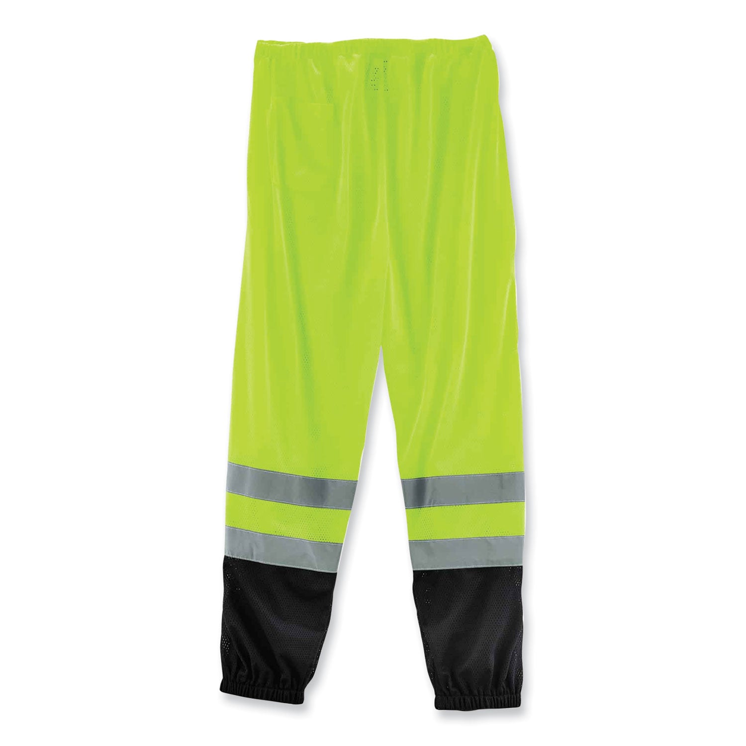 Ergodyne 8910BK Class E Bottom Hi-Vis Pants, Large/Extra Large, Lime/Black, Polyester Mesh, 1 Each