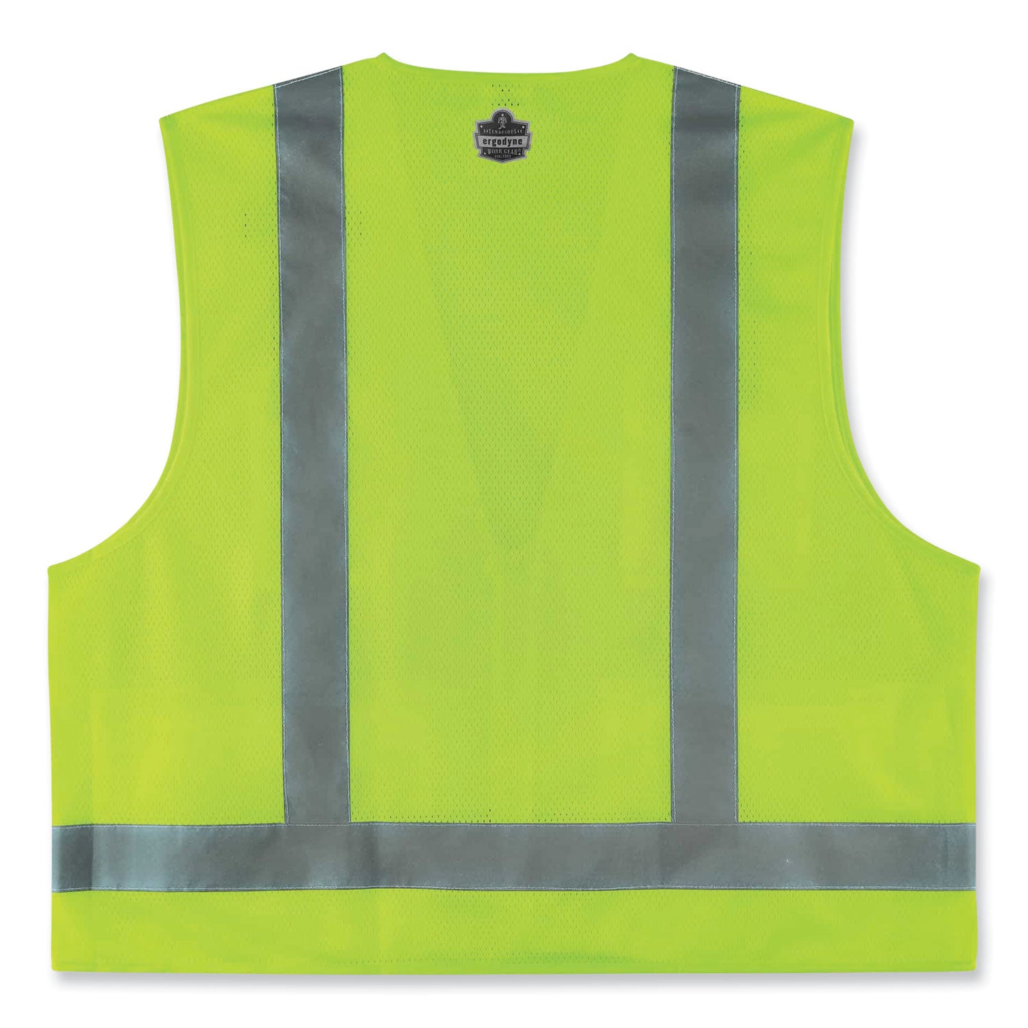 Ergodyne 8249Z Type R Class 2 Economy Surveyors Vest, 2XL/3XL, Zipper Closure, Polyester Solid Front & Mesh Back, Lime, Reflective, High Visibility, Breathable, Lightweight, Multiple Pockets, 1 Each