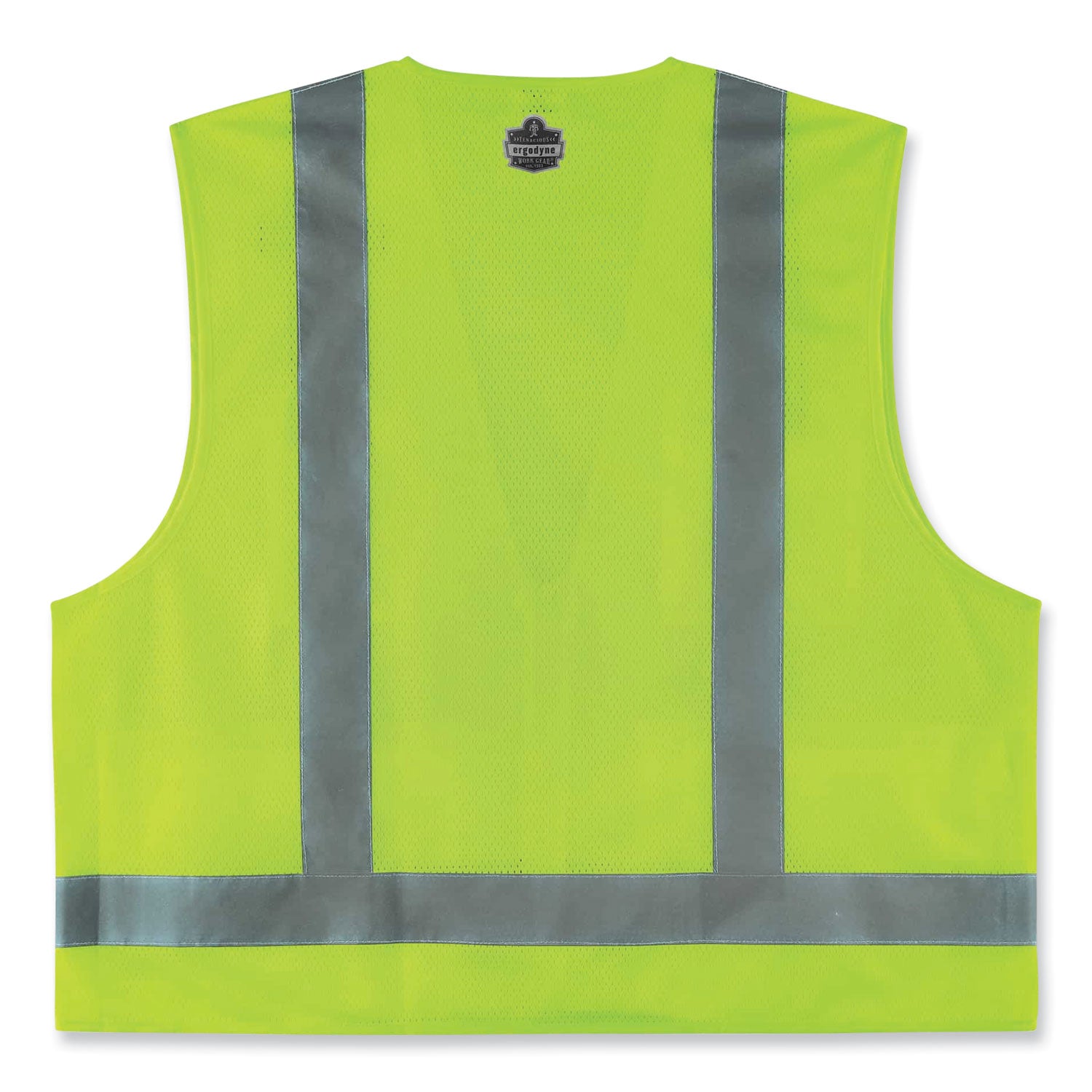 Ergodyne 8249Z Type R Class 2 Economy Surveyors Vest, Lime, Zipper Closure, Polyester/Polyester Mesh, Reflective, High Visibility, Breathable, Lightweight, 4XL/5XL, 1 Each