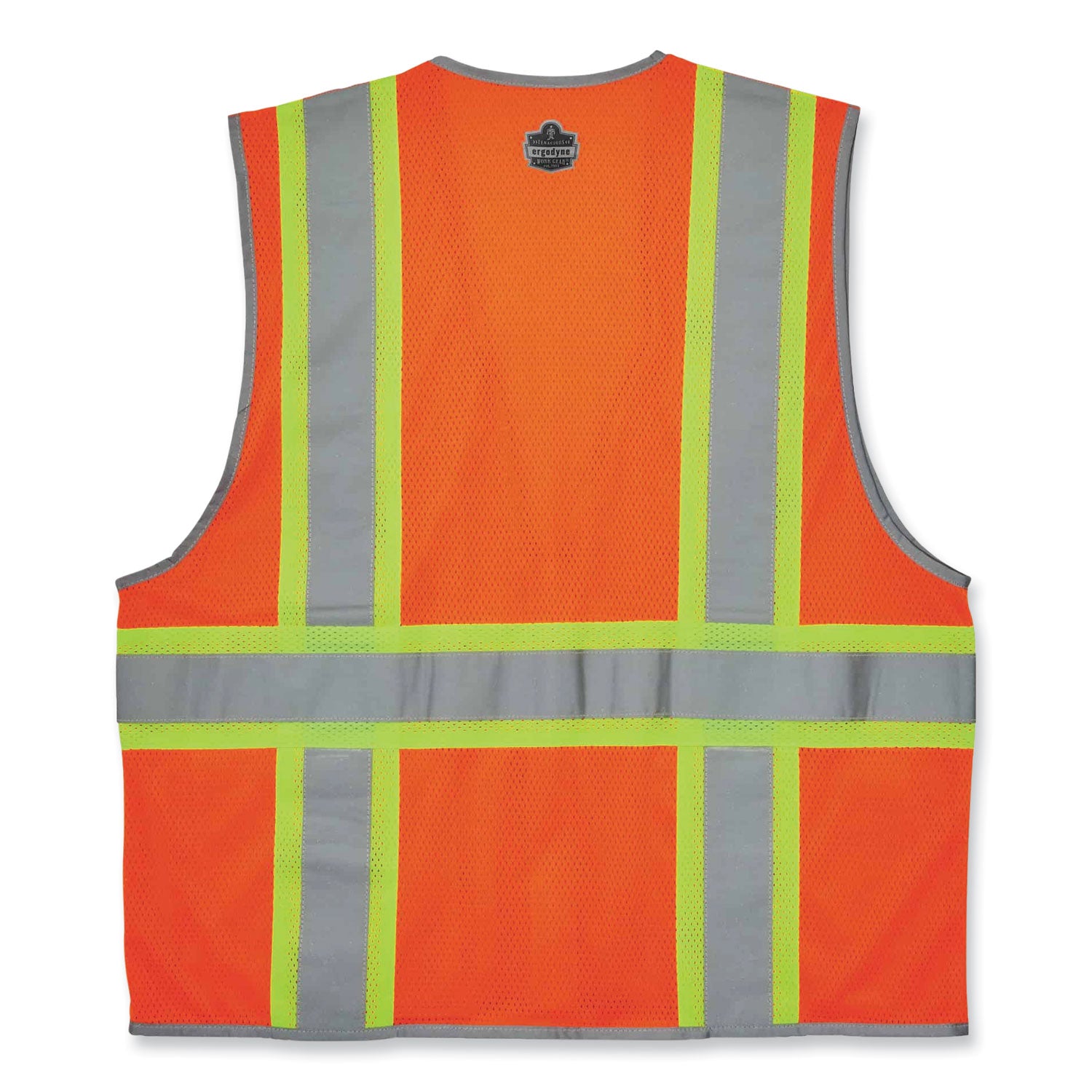 Ergodyne 8246Z Two-Tone Mesh Safety Vest, Type R Class 2, Large/Extra Large, Zipper Closure, Orange, Reflective Striping, Machine Washable, Breathable, Lightweight, Badge Holder, 1 Each