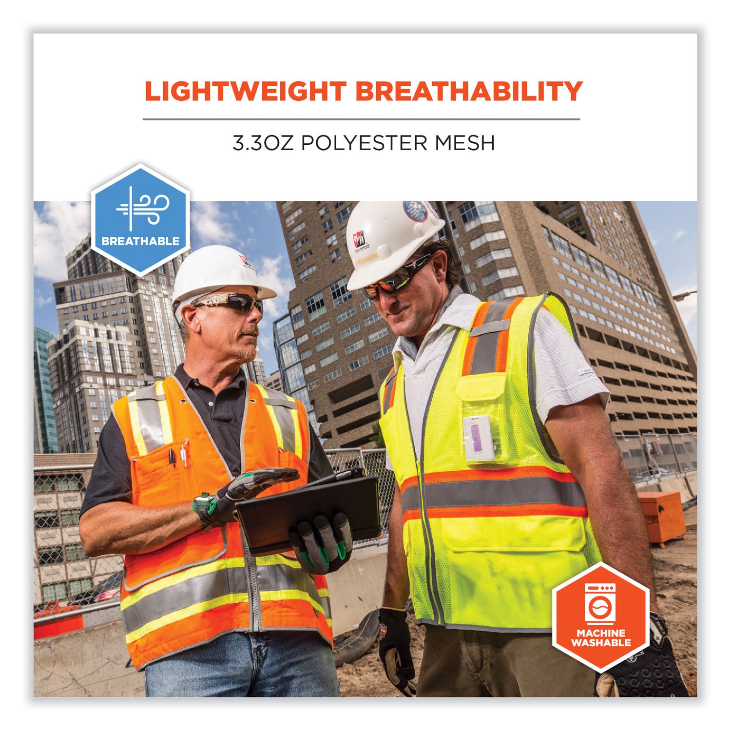 Ergodyne 8246Z Two-Tone Mesh Vest, Type R Class 2, Small/Medium, Zipper Closure, Lime, Machine Washable, Mic Tab, Reflective Strip, Breathable, Lightweight, Badge Holder, Reflective Piping, High Visibility, 1 Each