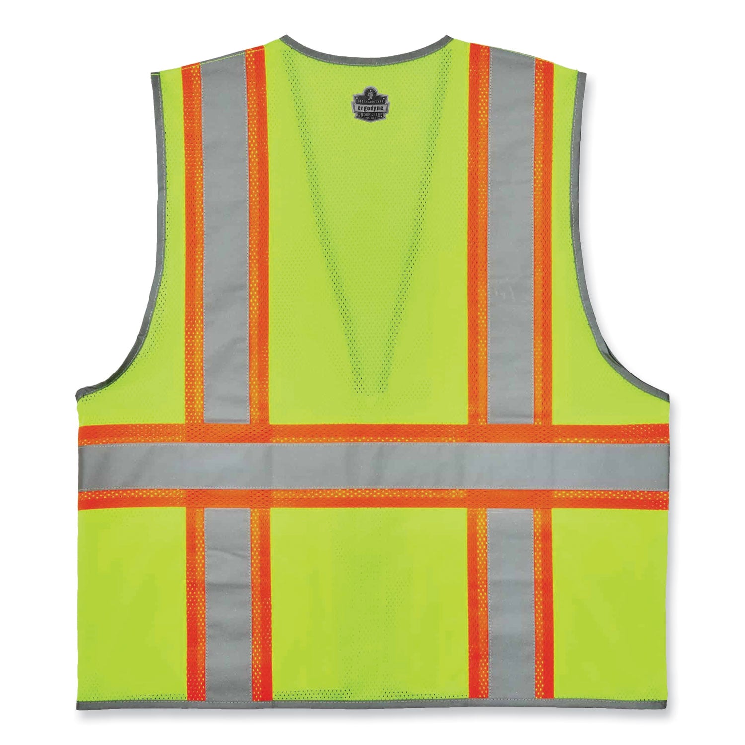 Ergodyne 8246Z Two-Tone Mesh Vest, Type R Class 2, 2XL/3XL, Zipper Closure, Lime, Machine Washable, Mic Tab, Reflective Strip, Breathable, Lightweight, Badge Holder, Interior Pocket, 1 Each