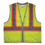 Ergodyne 8231TV Hi-Vis Tool Tethering Safety Vest, Type R Class 2, Small/Medium, Lime, Chest Pocket, Retractable Pocket, Includes 2 Coil Lanyards & 1 Retractable Lanyard, 1 Each