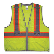 Ergodyne 8231TV Hi-Vis Tool Tethering Safety Vest, Type R Class 2, 2XL/3XL, Lime, Chest Pocket, Retractable Pocket, includes 2 Coil Lanyards and 1 Retractable Lanyard, 1 Each