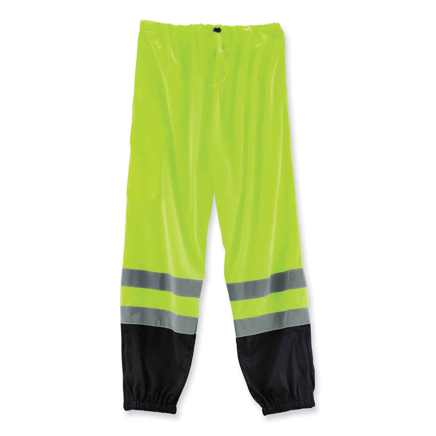 Ergodyne 8910BK Class E Bottom Hi-Vis Pants, Small/Medium, Lime/Black, Polyester Mesh, 1 Each