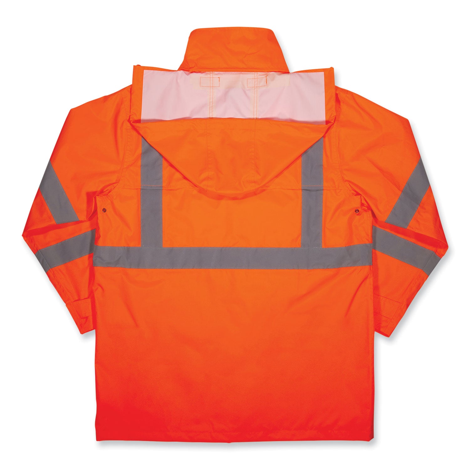 Ergodyne 8366 Lightweight Hi-Vis Rain Jacket, Type R Class 3, 2X-Large, Orange, Polyurethane/150D Oxford Polyester, Hook & Loop Wrist, Drawstring Closure, 1 Each