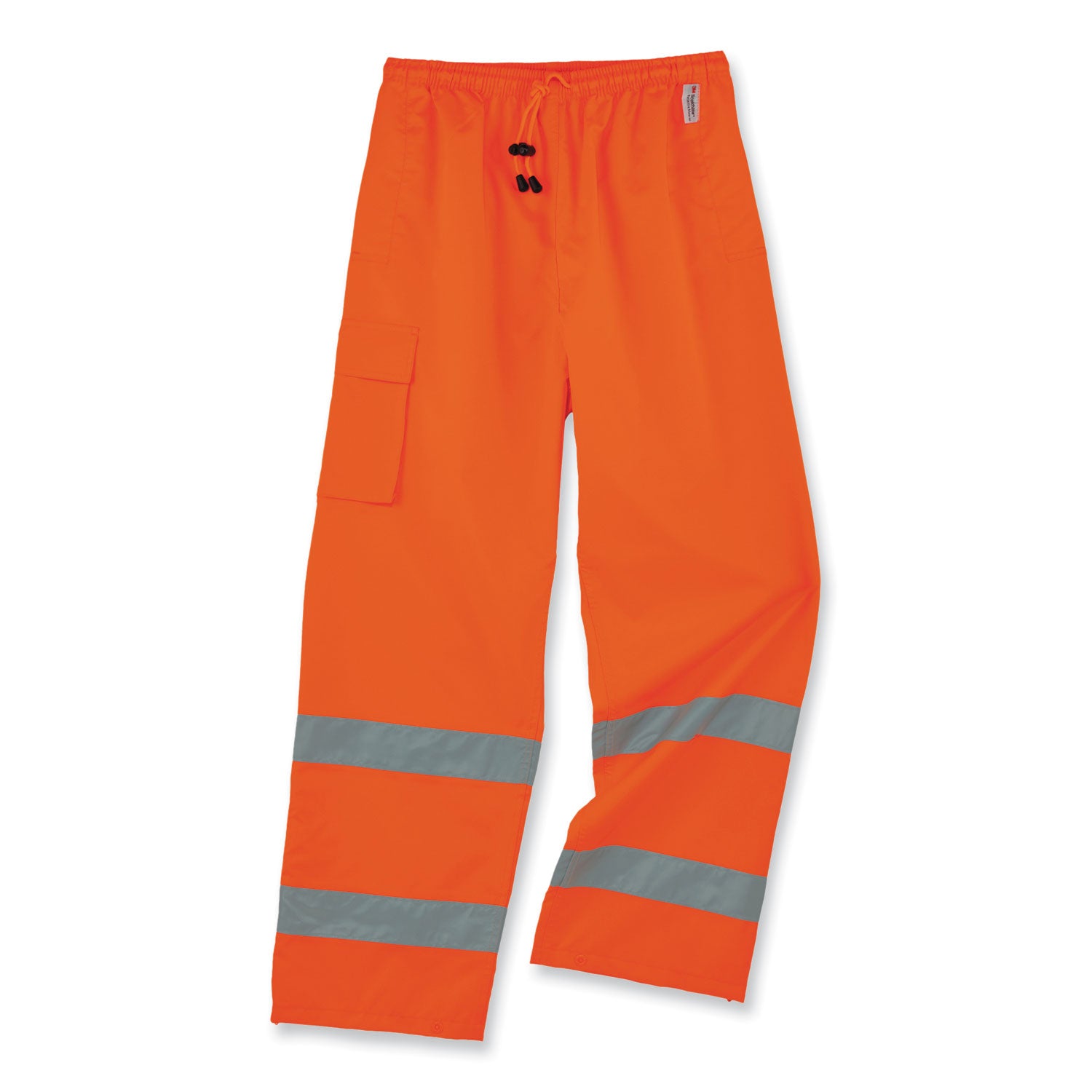 Ergodyne 8915 Class E Rain Pants, Small, Orange, Polyurethane/300D Oxford Polyester/Polyester Mesh, 1 Each