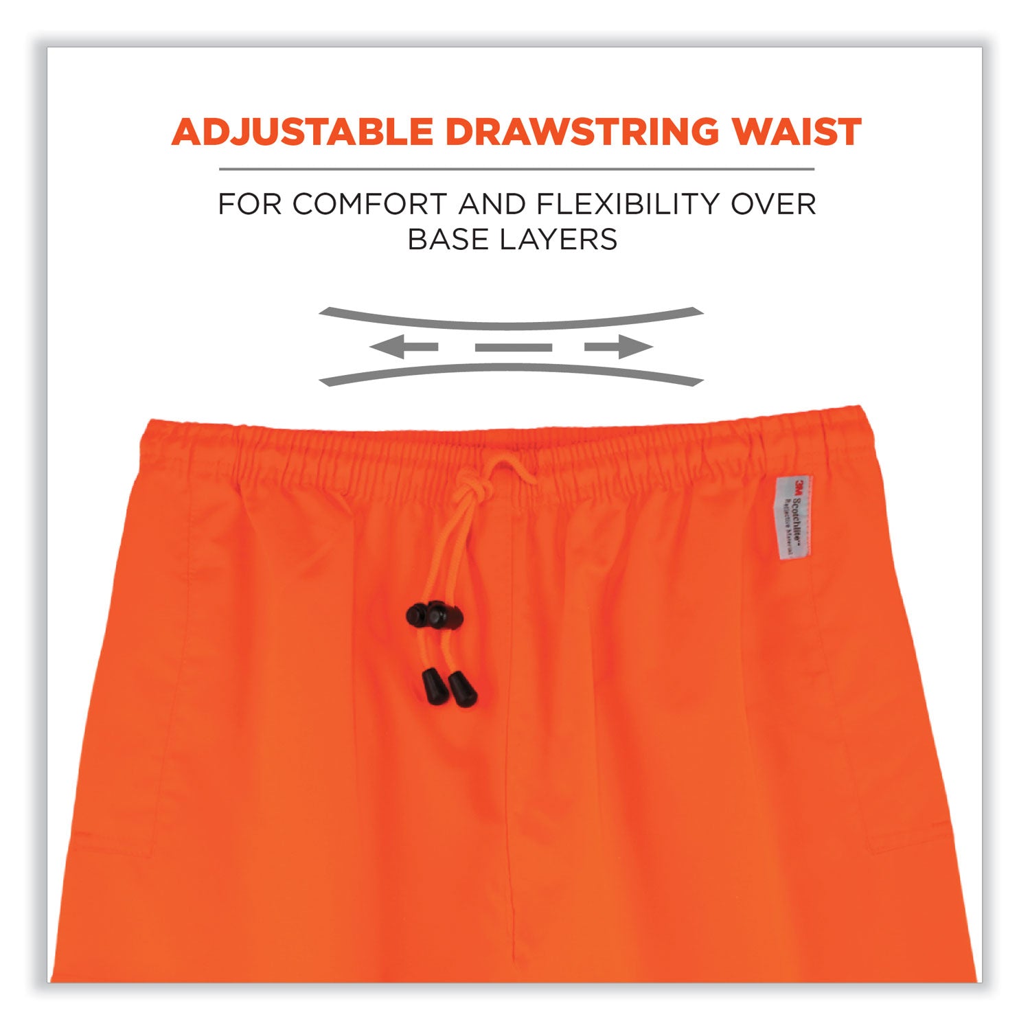 Ergodyne GloWear 8915 Class E Hi-Vis Rain Pants, 5XL, Orange, 300D Oxford Polyester/Polyurethane, 1 Each