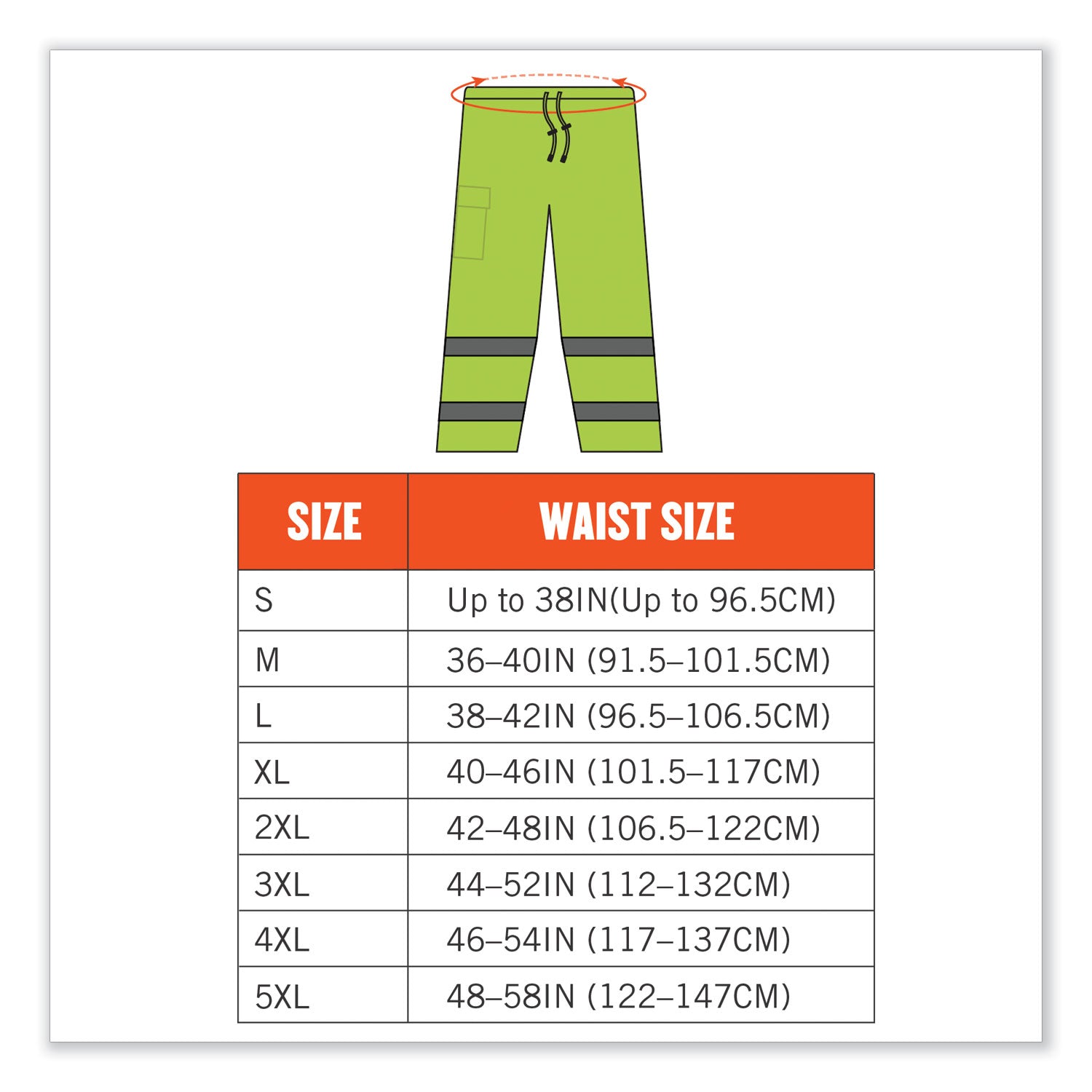 Ergodyne 8915 Class E Rain Pants - For Rain Protection - Small (S) Size - Lime - 300D Oxford Polyester, Polyurethane, Polyester Mesh