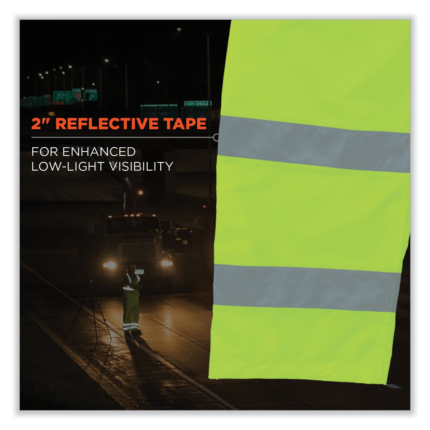 Ergodyne GloWear 8915 Class E Hi-Vis Rain Pants, Medium, Lime, 300D Oxford Polyester, Polyurethane Coating, 1 Each