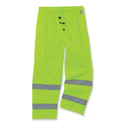 Ergodyne GloWear 8915 Class E Hi-Vis Rain Pants, Medium, Lime, 300D Oxford Polyester, Polyurethane Coating, 1 Each