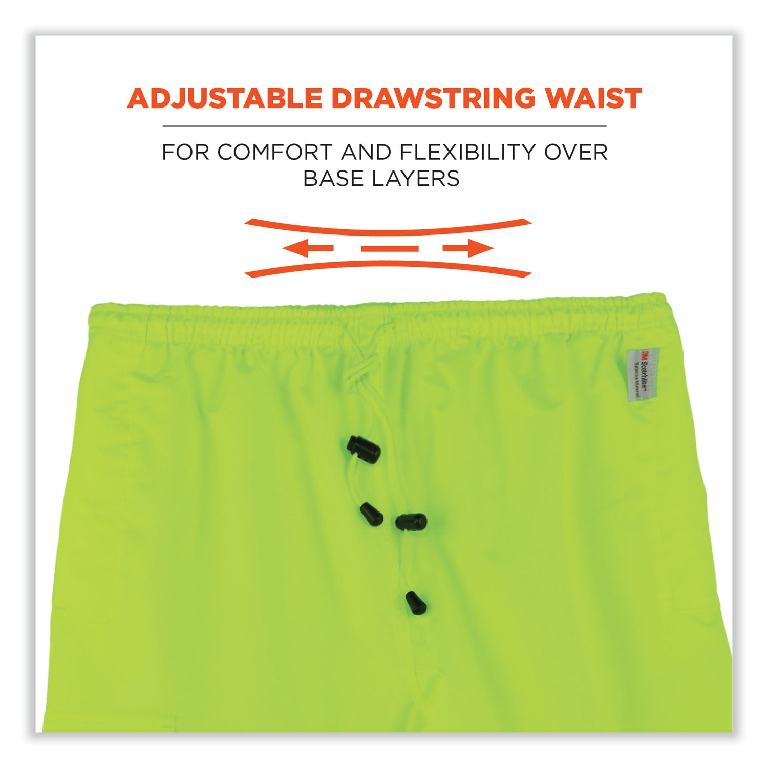 Ergodyne GloWear 8915 Class E Hi-Vis Rain Pants, Extra Large (XL), Lime, 300D Oxford Polyester/Polyurethane, 1 Each