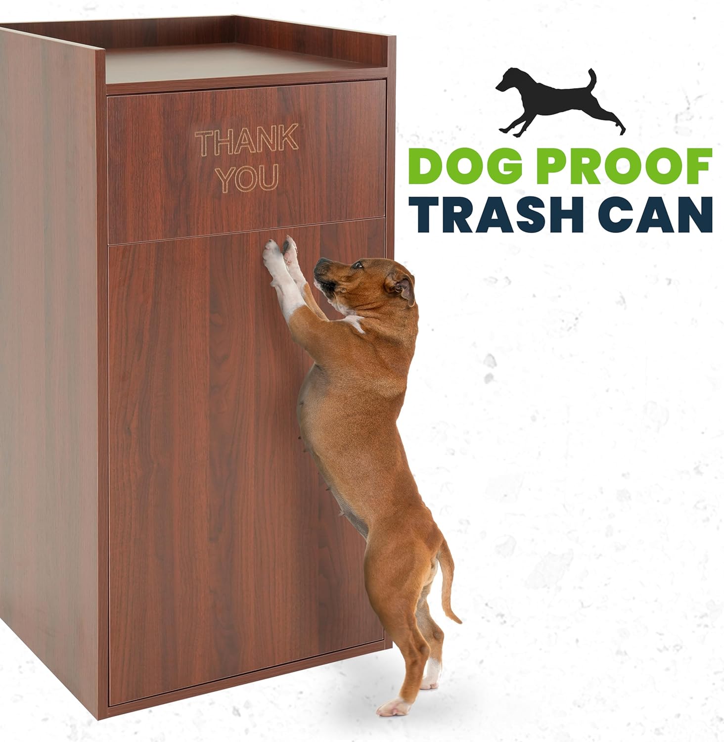 Mahogany 40 Gallon Wood Receptacle Enclosure with Drop Hole and Tray Shelf