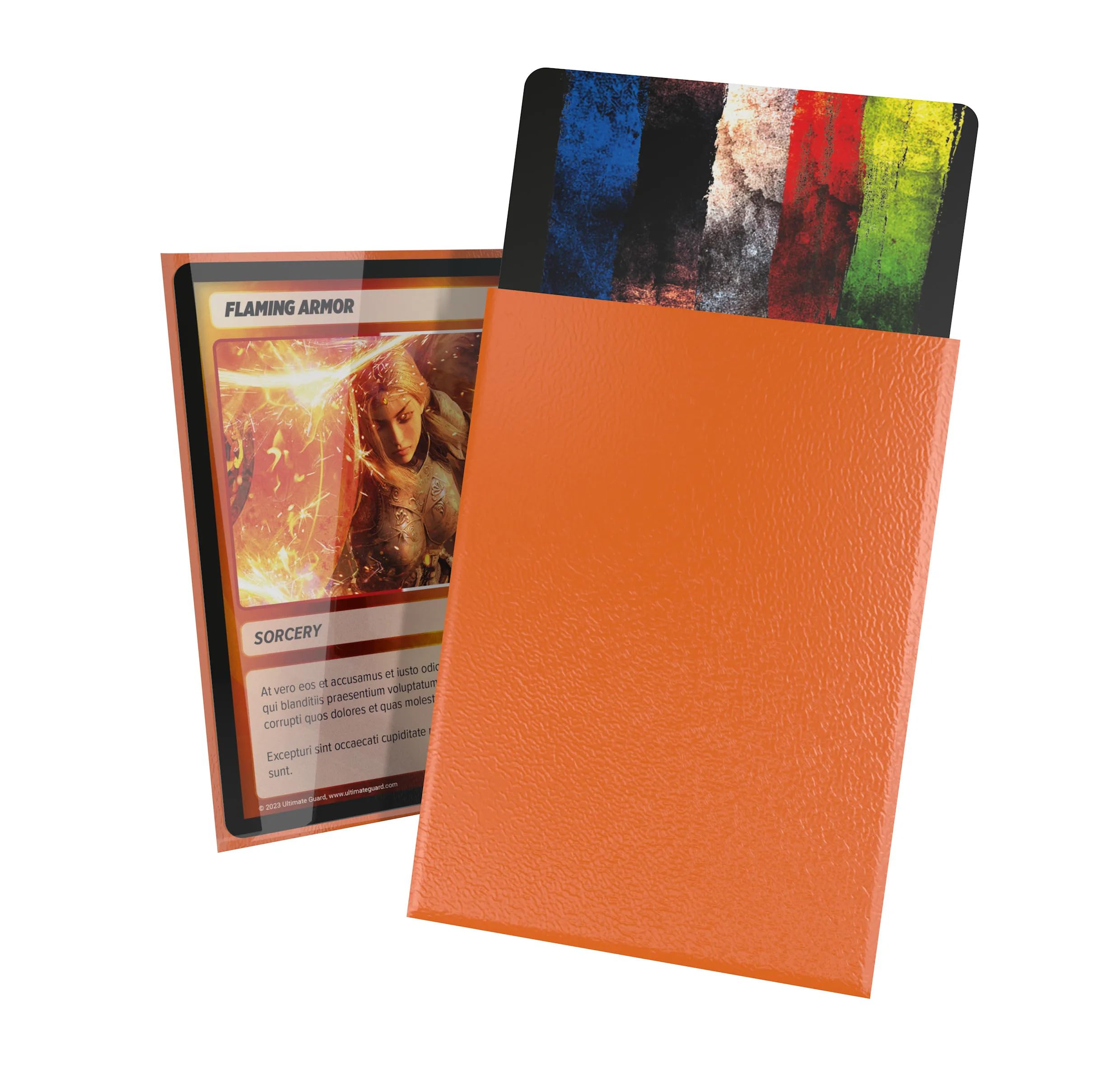 Ultimate Guard Cortex Outer Card Sleeves, 100 Standard Size TCG Sleeves, 66 x 91mm, Orange Back, Glossy Finish, No PVC & Acid-Free, High Clarity