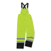 Ergodyne 8918BK Class E Bottom Rain Bibs - Bib Overall - Small - Lime - 300D Oxford Polyester, Polyurethane