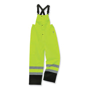 Ergodyne 8918BK Class E Bottom Rain Bibs - Bib Overall - Large - Lime - 300D Oxford Polyester, Polyurethane