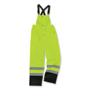 Ergodyne 8918BK Class E Bottom Rain Bibs - Bib Overall - X-Large - Lime - 300D Oxford Polyester, Polyurethane