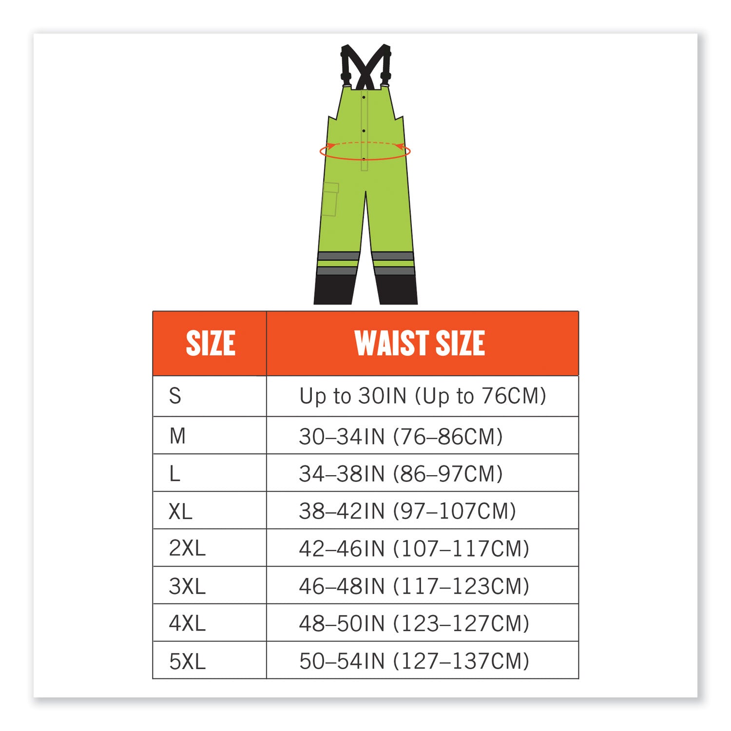 Ergodyne 8918BK Class E Bottom Rain Bibs - Bib Overall - XX-Large - Lime - 300D Oxford Polyester, Polyurethane