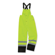 Ergodyne 8918BK Class E Bottom Rain Bibs - Bib Overall - 4XL - Lime - 300D Oxford Polyester, Polyurethane