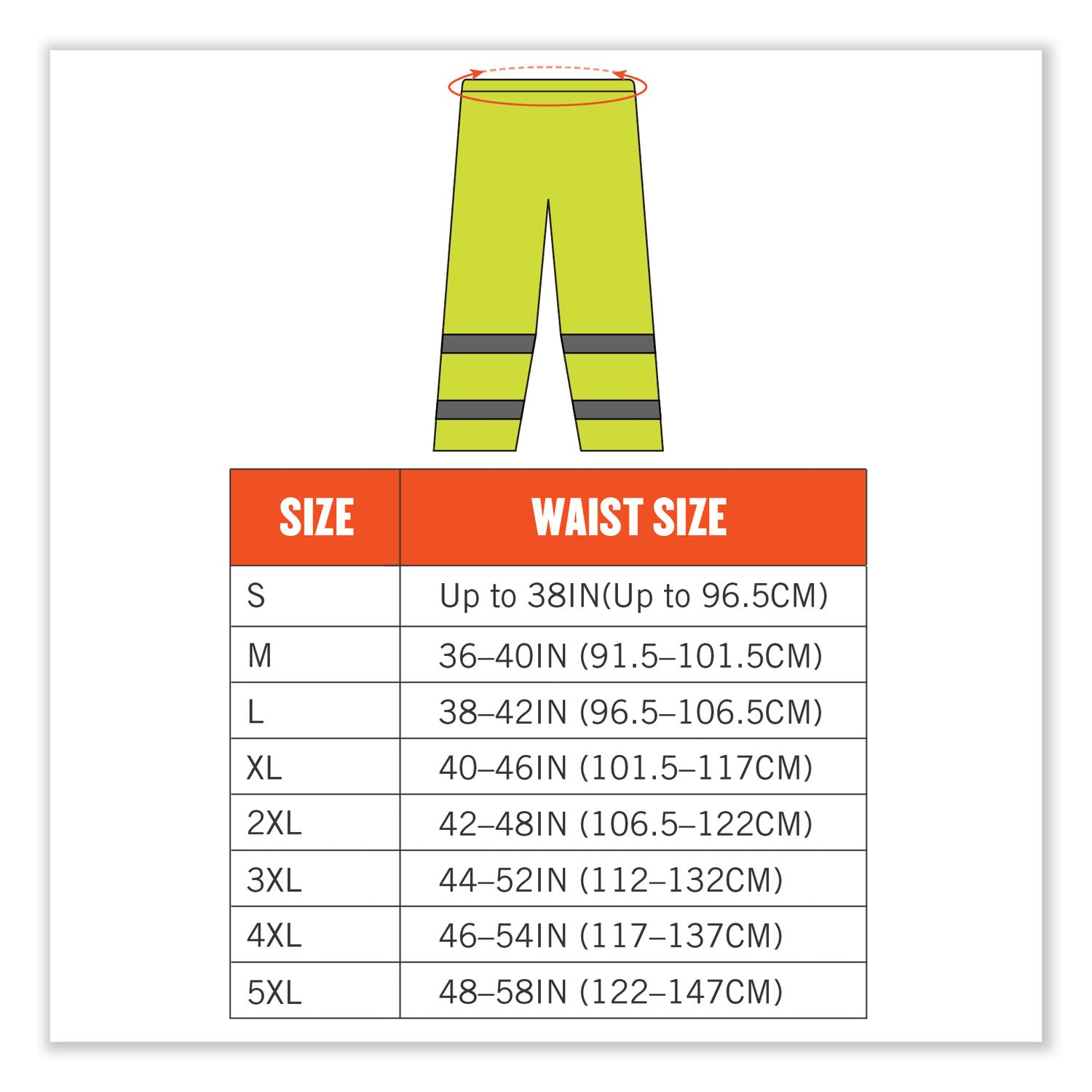 Ergodyne 8916 Lightweight Hi-Vis Rain Pants - Class E - For Rain Protection - 3-Xtra Large Size - Lime - Polyurethane, 150D Oxford Polyester