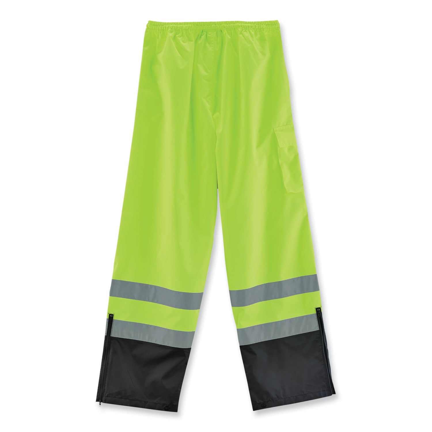 Ergodyne 8915BK Class E Bottom Rain Pants - For Rain Protection - 4XL Size - Lime - 300D Oxford Polyester, Polyurethane, Polyester Mesh