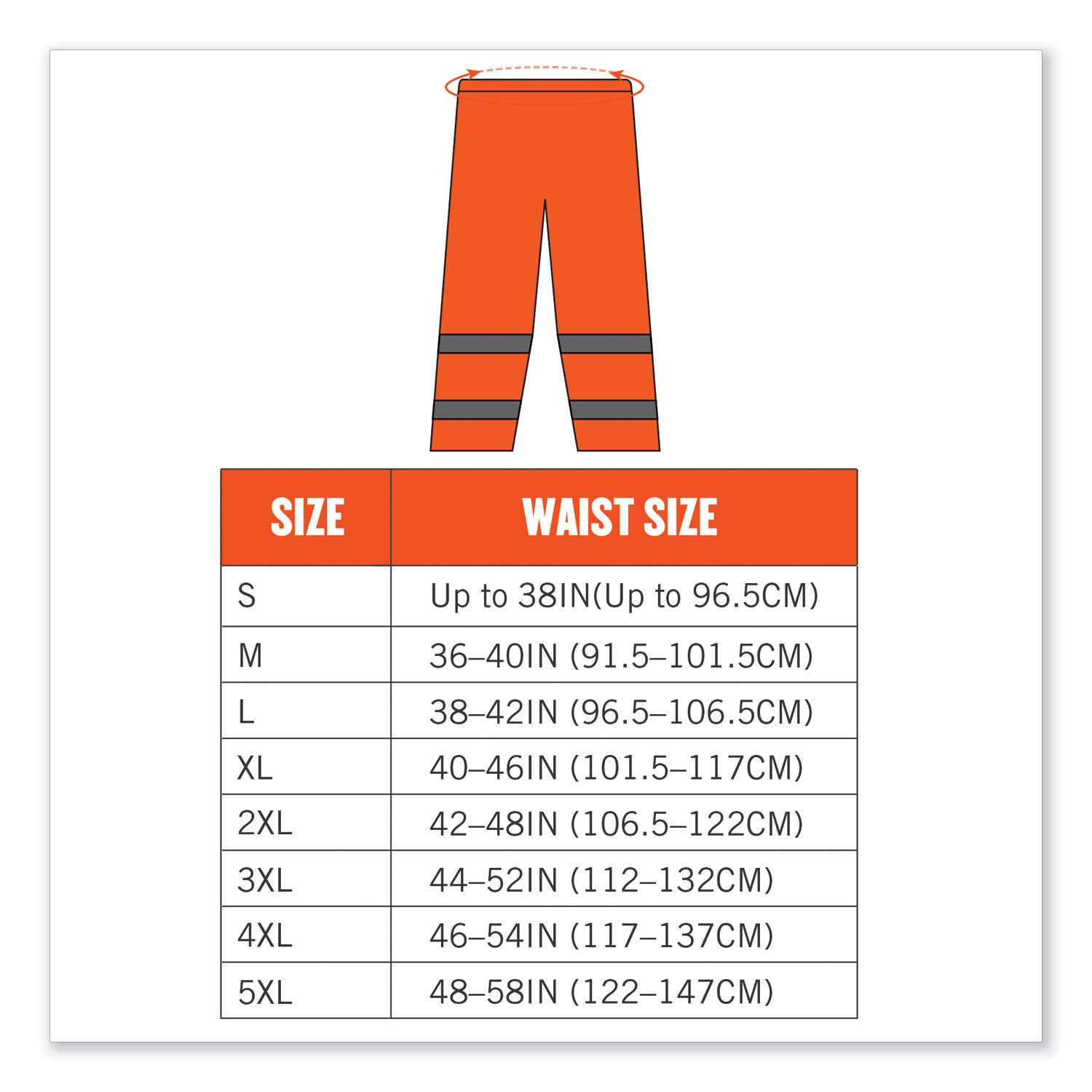 Ergodyne 8916 Lightweight Hi-Vis Rain Pants - Class E - For Rain Protection - Extra Large (XL) Size - Orange - Polyurethane, 150D Oxford Polyester