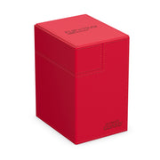 Ultimate Guard Flip'n'Tray 133+, Deck Case for 133 Double-Sleeved TCG Cards + Dice Tray, Red, Independent Magnetic Closure & Microfiber Inner Lining
